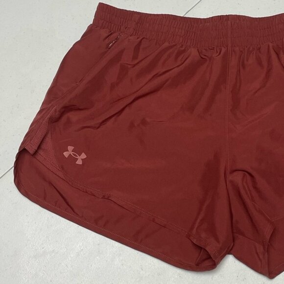 Under Armour Women Large Terra Cotta Burnt Orange Athletic Running Yoga Shorts - Picture 2 of 9